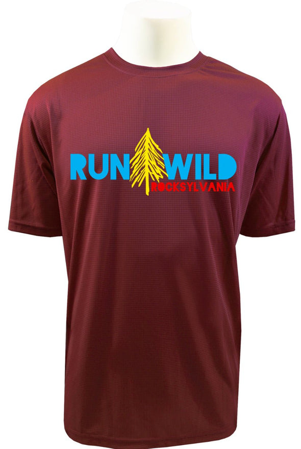 Kids Rocksylvania tech shirt - maroon