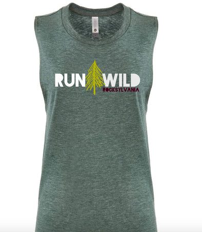 Women's heathered pine Rocksylvania muscle tee