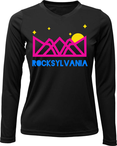 Rocksylvania l/s mountain crown tech shirt - women's black