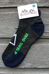 PA Trail Dogs Low-Cut Mountain Socks - charcoal/green