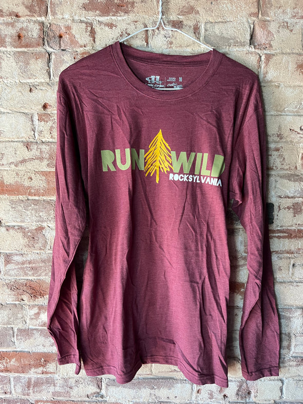 Rocksylvania long sleeve triblend shirt - men's brick autumn