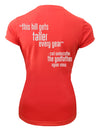 Women's Godfather of Trail Running coral tech tee
