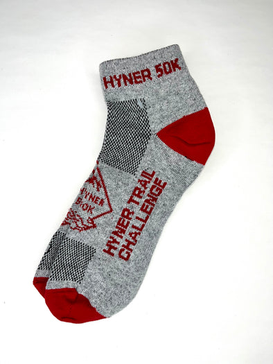Hyner Challenge 50k Trail Socks - gray/red