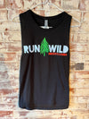 Women's black tree muscle tee