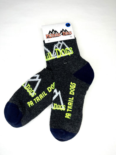 PA Trail Dogs Mid-Cut Mountain Socks - charcoal/yellow