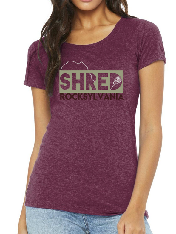 Shred Rocksylvania tee shirt - women's heathered wine